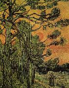Vincent Van Gogh Palm Trees against a Red Sky with Setting Sun oil painting picture wholesale